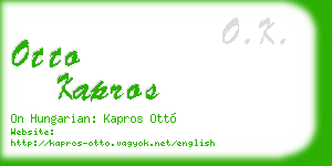 otto kapros business card